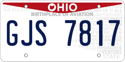 OH license plate GJS7817