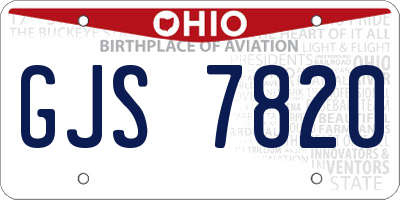 OH license plate GJS7820
