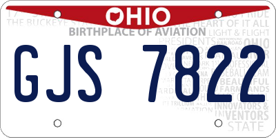 OH license plate GJS7822