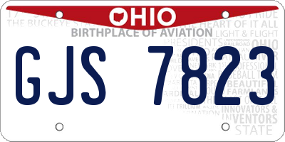 OH license plate GJS7823