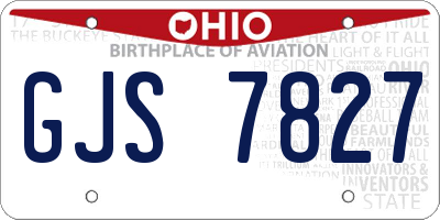 OH license plate GJS7827