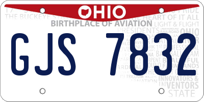 OH license plate GJS7832