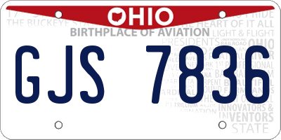 OH license plate GJS7836
