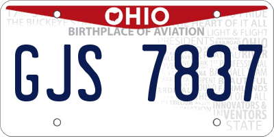 OH license plate GJS7837