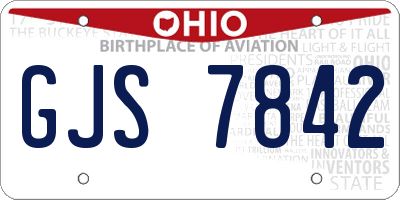 OH license plate GJS7842