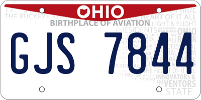 OH license plate GJS7844