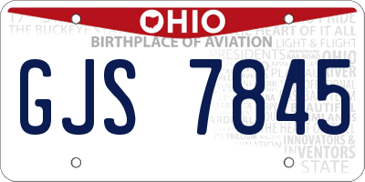 OH license plate GJS7845
