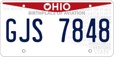 OH license plate GJS7848