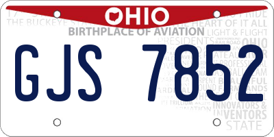 OH license plate GJS7852
