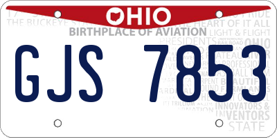 OH license plate GJS7853