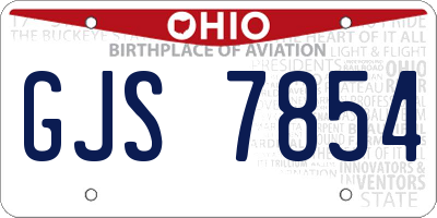 OH license plate GJS7854
