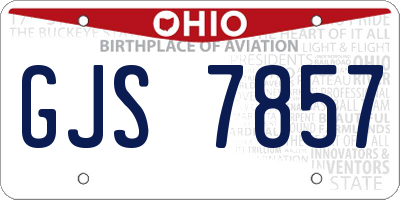 OH license plate GJS7857