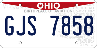 OH license plate GJS7858