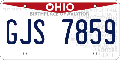OH license plate GJS7859