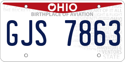 OH license plate GJS7863