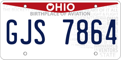 OH license plate GJS7864