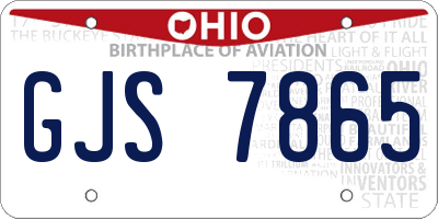 OH license plate GJS7865