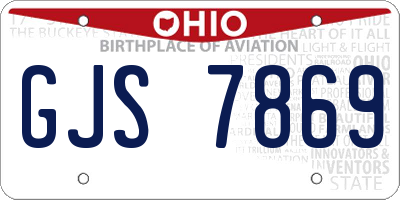 OH license plate GJS7869