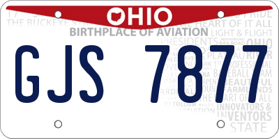 OH license plate GJS7877