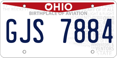 OH license plate GJS7884
