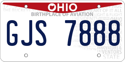 OH license plate GJS7888