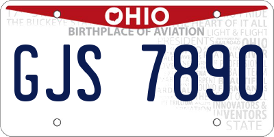 OH license plate GJS7890