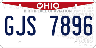 OH license plate GJS7896