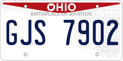 OH license plate GJS7902