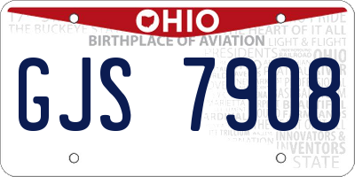OH license plate GJS7908