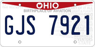 OH license plate GJS7921