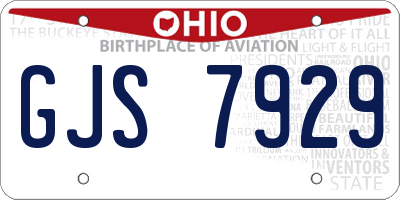 OH license plate GJS7929