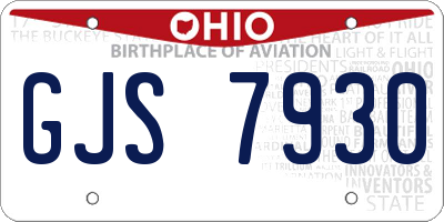 OH license plate GJS7930