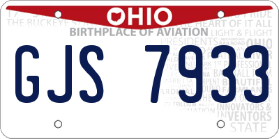 OH license plate GJS7933