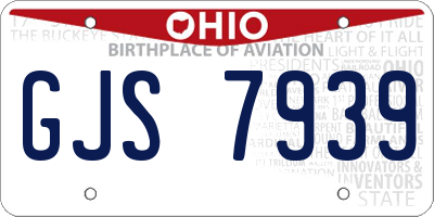 OH license plate GJS7939