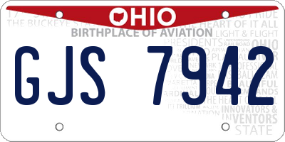 OH license plate GJS7942