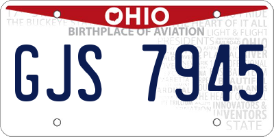 OH license plate GJS7945