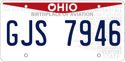 OH license plate GJS7946