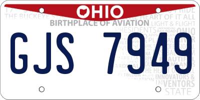 OH license plate GJS7949