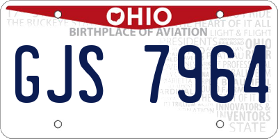 OH license plate GJS7964
