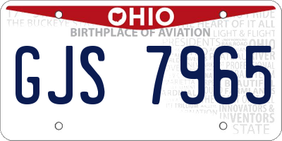 OH license plate GJS7965