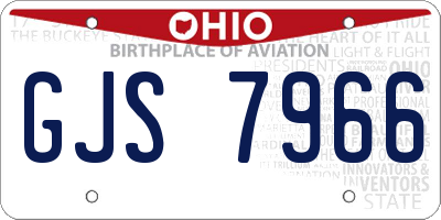 OH license plate GJS7966