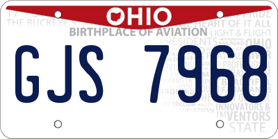 OH license plate GJS7968