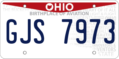 OH license plate GJS7973