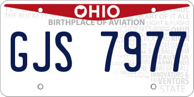 OH license plate GJS7977