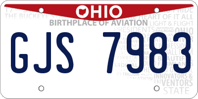 OH license plate GJS7983