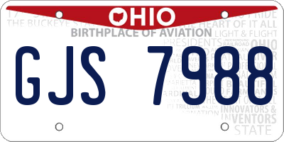 OH license plate GJS7988