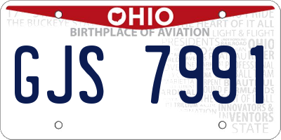 OH license plate GJS7991