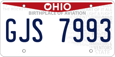 OH license plate GJS7993
