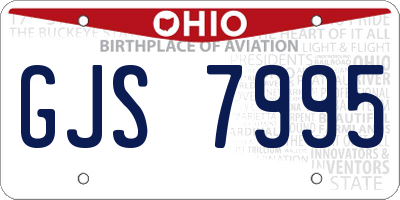 OH license plate GJS7995