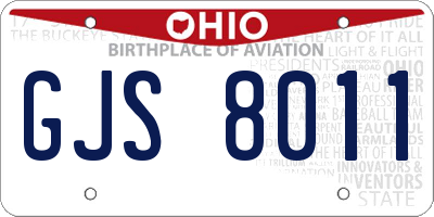 OH license plate GJS8011